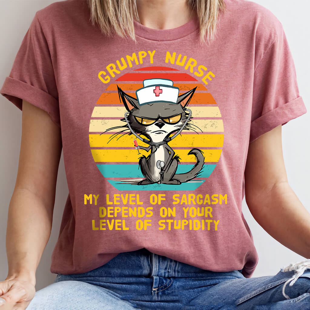 Grumpy Nurse T-shirt - Funny Nurse Cat Tee