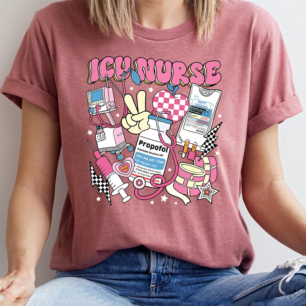 ICU Nurse Retro T-shirt - Intensive Care Unit Tee