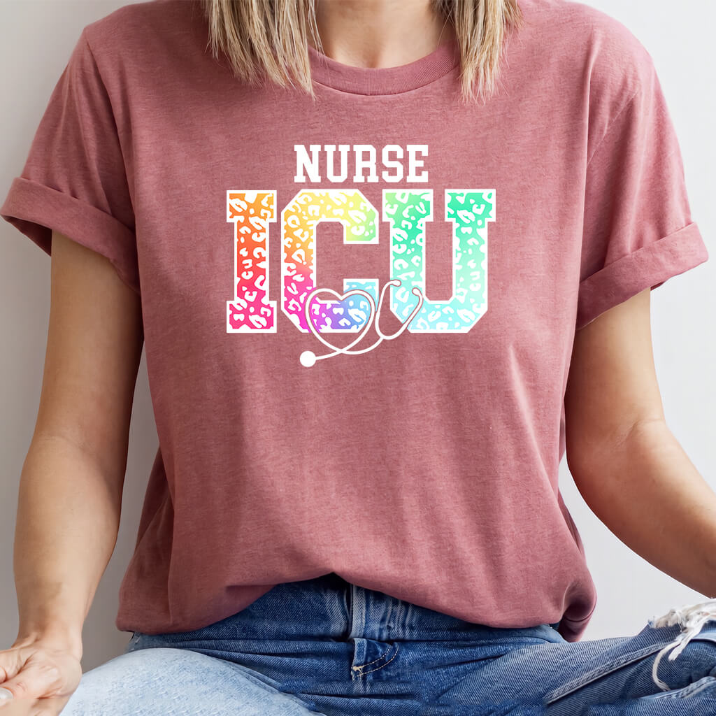 ICU Nurse Rainbow Tee - Intensive Care Unit Shirt