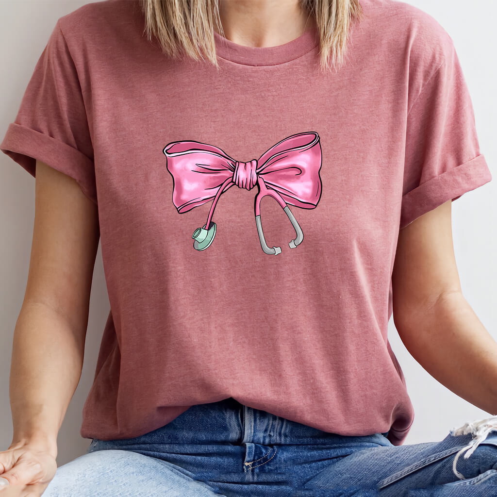 Nurse Pink Bow T-shirt