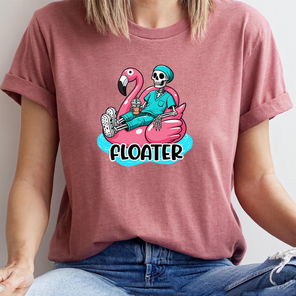 Floater Nurse Skull T-shirt - Funny Flamingo Tee