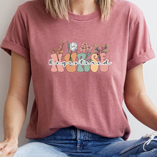 Registered Nurse Flowers T-shirt