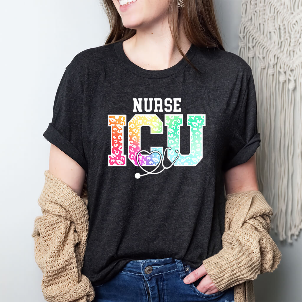 ICU Nurse Rainbow Tee - Intensive Care Unit Shirt