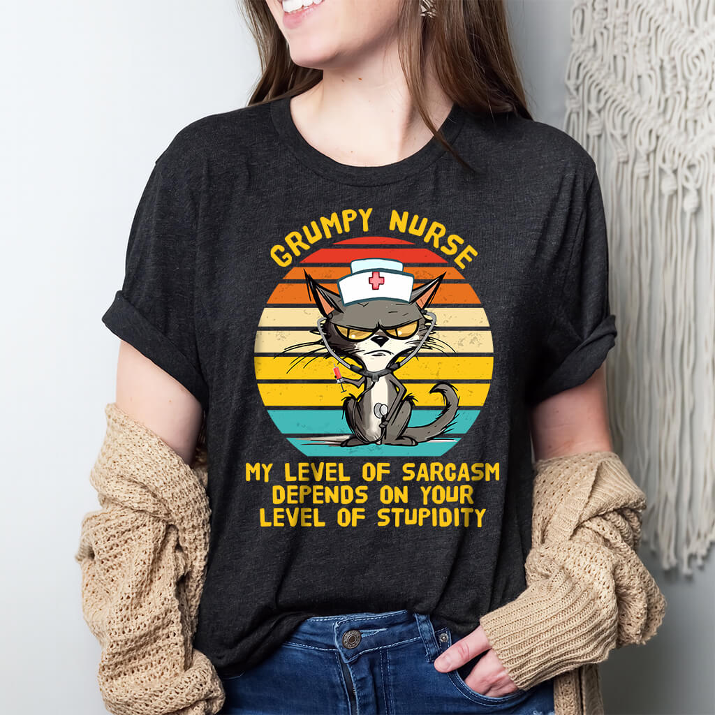 Grumpy Nurse T-shirt - Funny Nurse Cat Tee