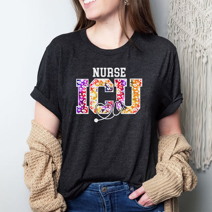 Tie Dye ICU Nurse Shirt - Intensive Care Unit Tee