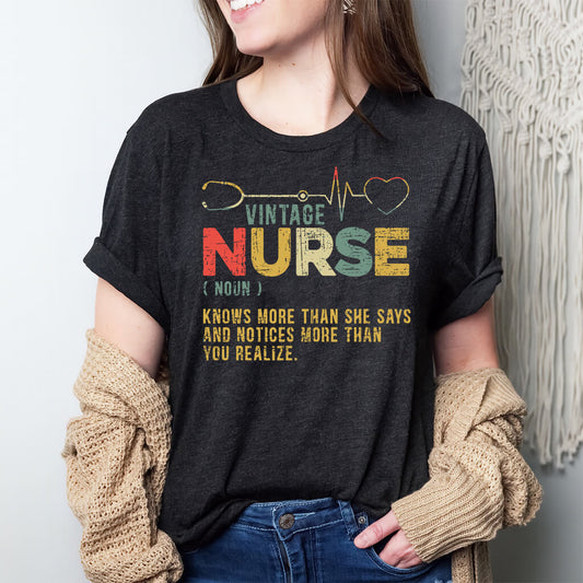 Vintage Nurse Funny Noun T-shirt
