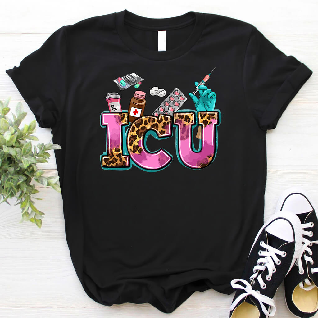 Cheetah ICU Nurse Shirt - Intensive Care Unit Tee