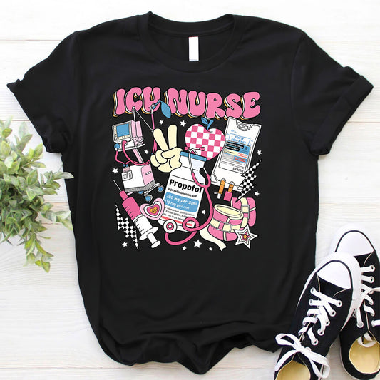 ICU Nurse Retro T-shirt - Intensive Care Unit Tee