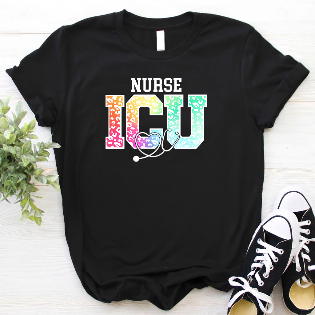 ICU Nurse Rainbow Tee - Intensive Care Unit Shirt