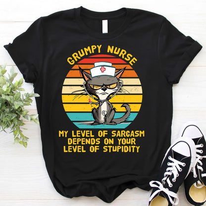 Grumpy Nurse T-shirt - Funny Nurse Cat Tee