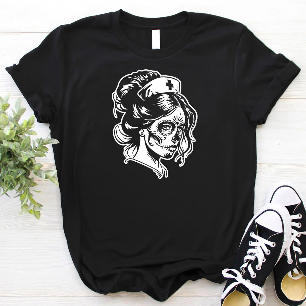 Nurse Dia de Los Muertos T-shirt