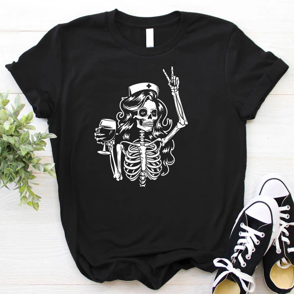 Nurse Holding Wine Tee
