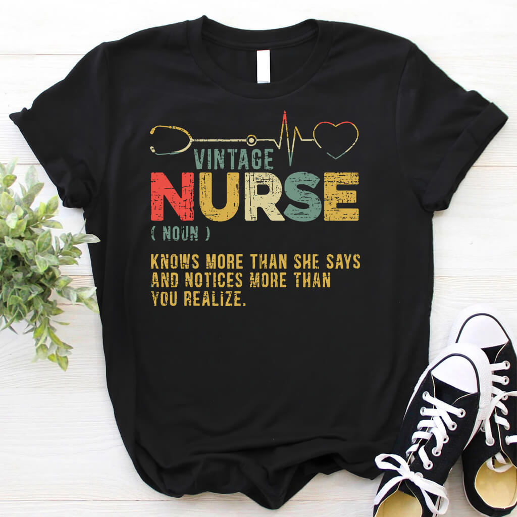 Vintage Nurse Funny Noun T-shirt