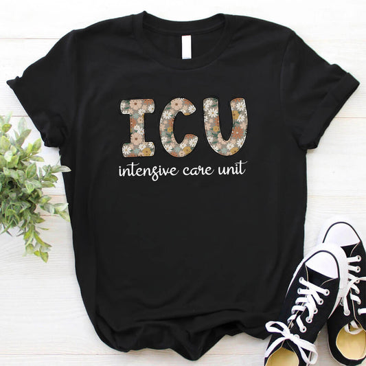 ICU Nurse Floral T-shirt