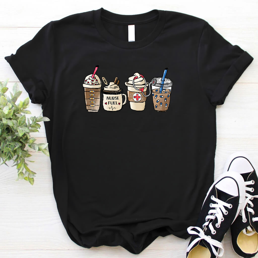 Nurse Fuel Coffee T-shirt - Funny Retro Tee