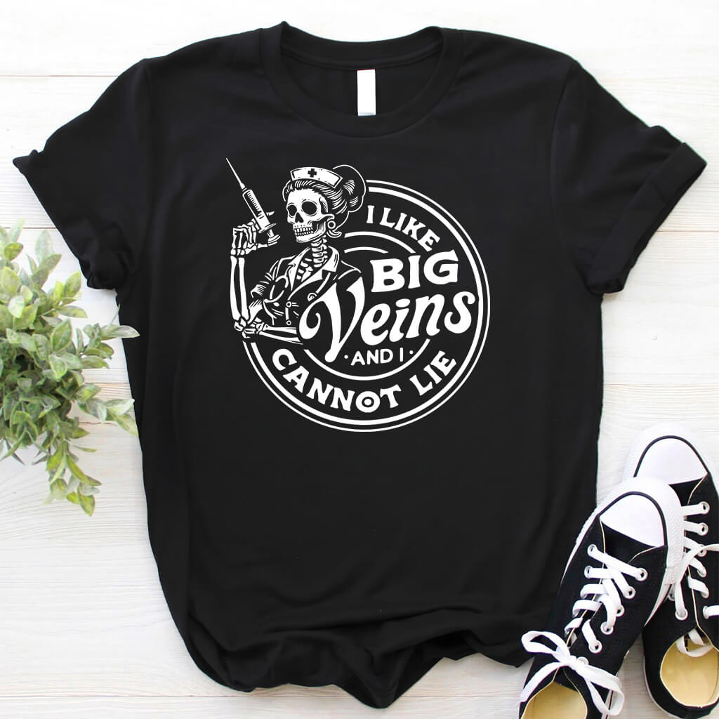 I Like Big Veins i Cannot Lie Skull T-shirt