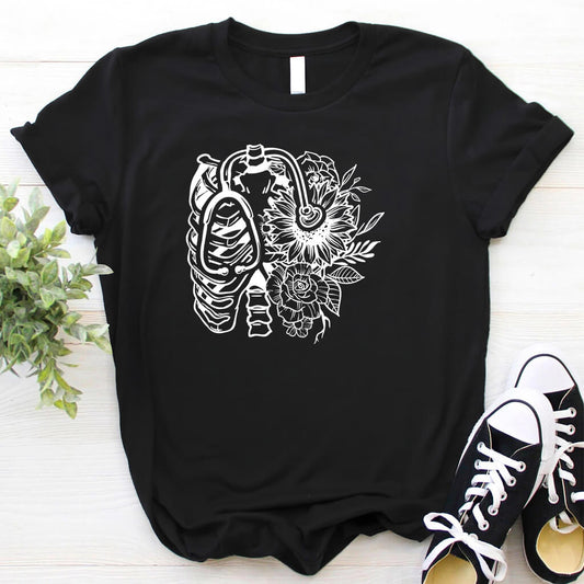 Ribcage Stethoscope Nurse Shirt