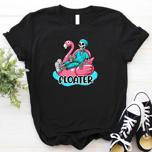 Floater Nurse Skull T-shirt - Funny Flamingo Tee