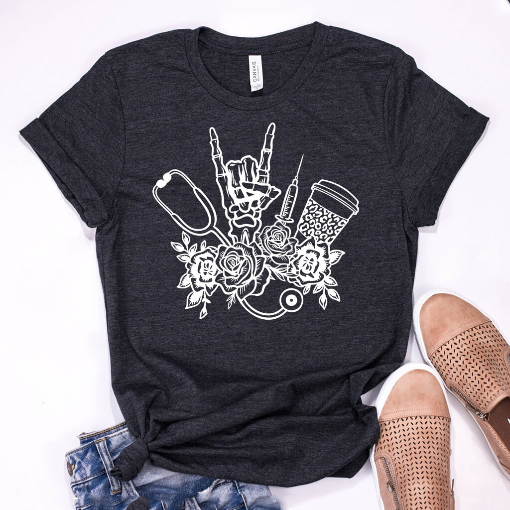 Floral Nurse Objects T-shirt