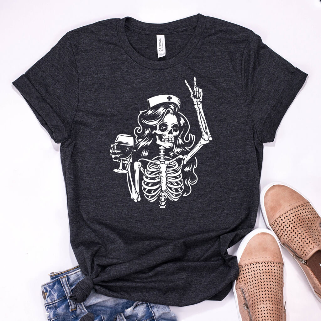 Nurse Holding Wine Tee