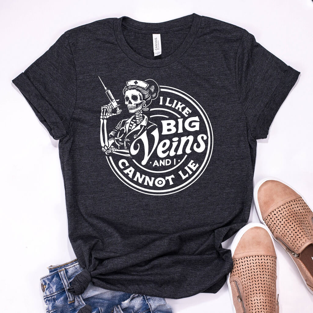 I Like Big Veins i Cannot Lie Skull T-shirt