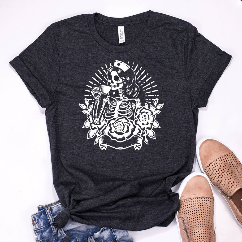 Nurse Drinking Coffee Graphic Tee
