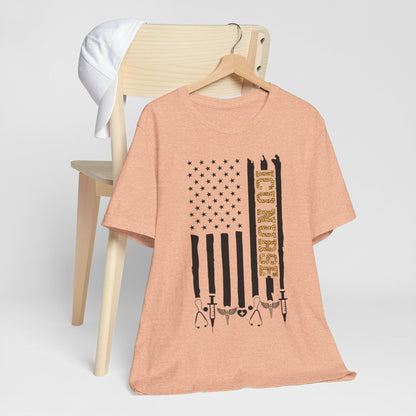Cheetah Intensive Care ICU Nurse U.S Flag Tee