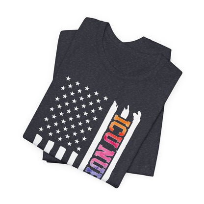 Tie Dye ICU Nurse U.S Flag Shirt