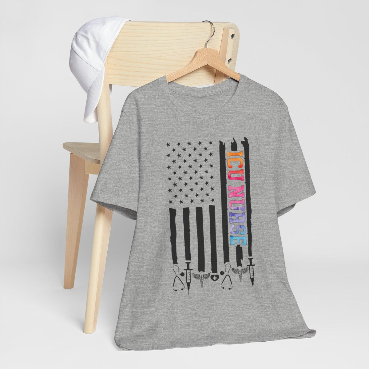Tie Dye ICU Nurse U.S Flag Shirt