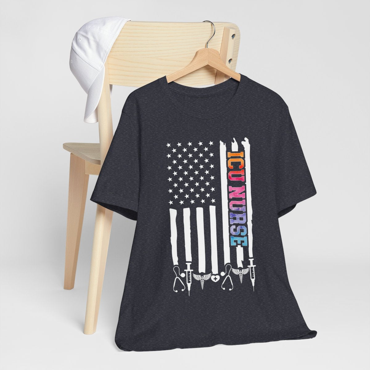 Tie Dye ICU Nurse U.S Flag Shirt