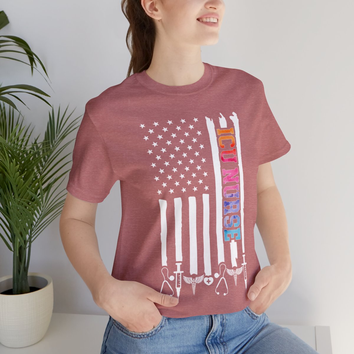 Tie Dye ICU Nurse U.S Flag Shirt