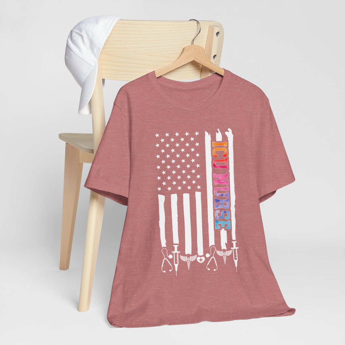 Tie Dye ICU Nurse U.S Flag Shirt