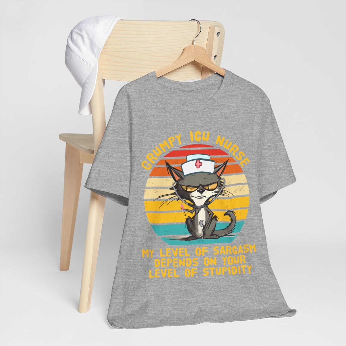 Grumpy ICU Nurse Funny Tee - My Level of Sarcasm Depends on your Level of Stupidity