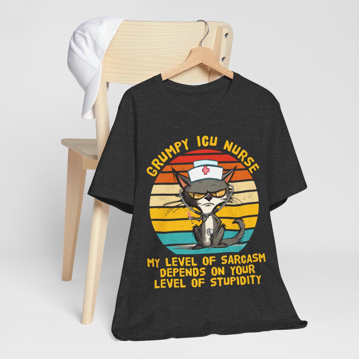 Grumpy ICU Nurse Funny Tee - My Level of Sarcasm Depends on your Level of Stupidity