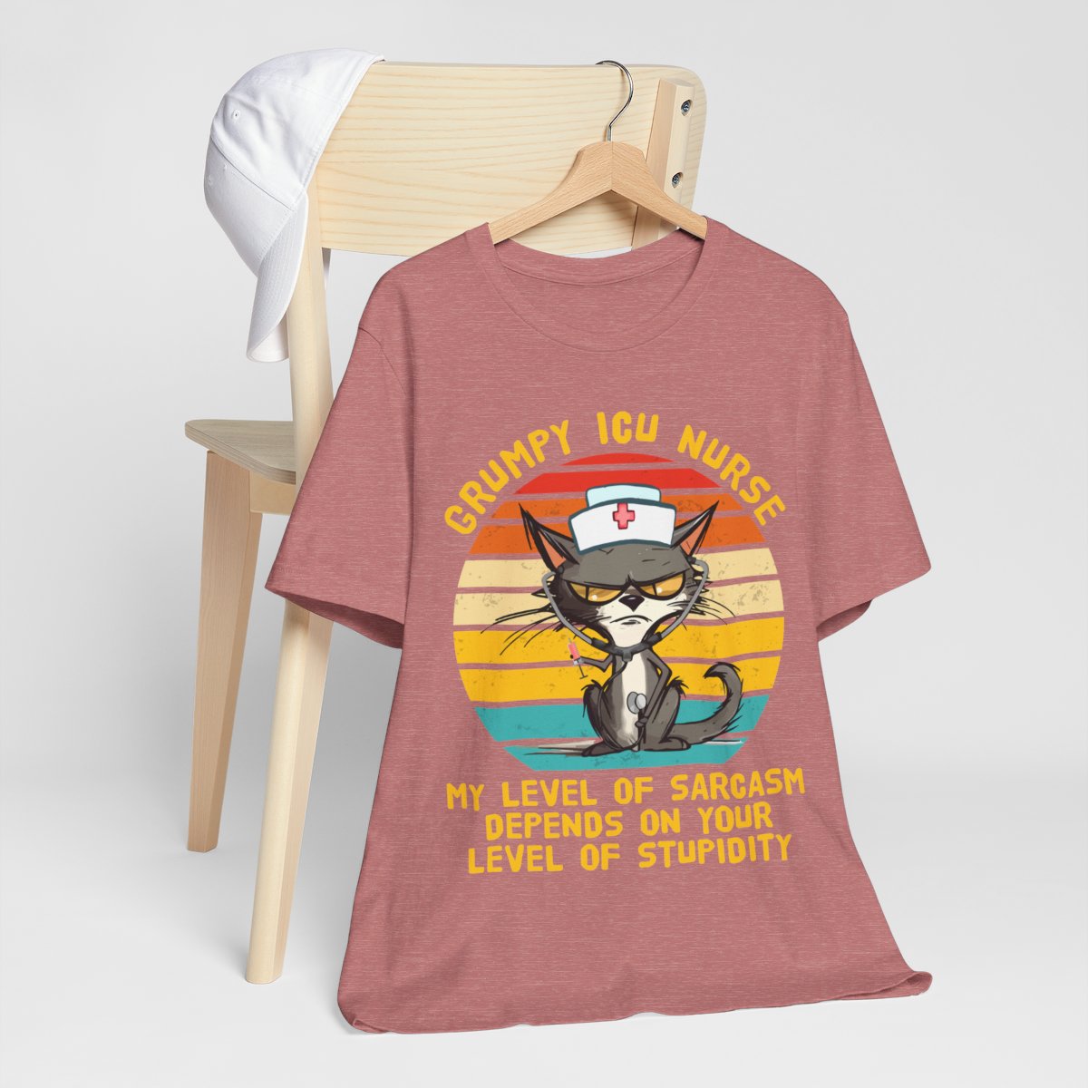 Grumpy ICU Nurse Funny Tee - My Level of Sarcasm Depends on your Level of Stupidity
