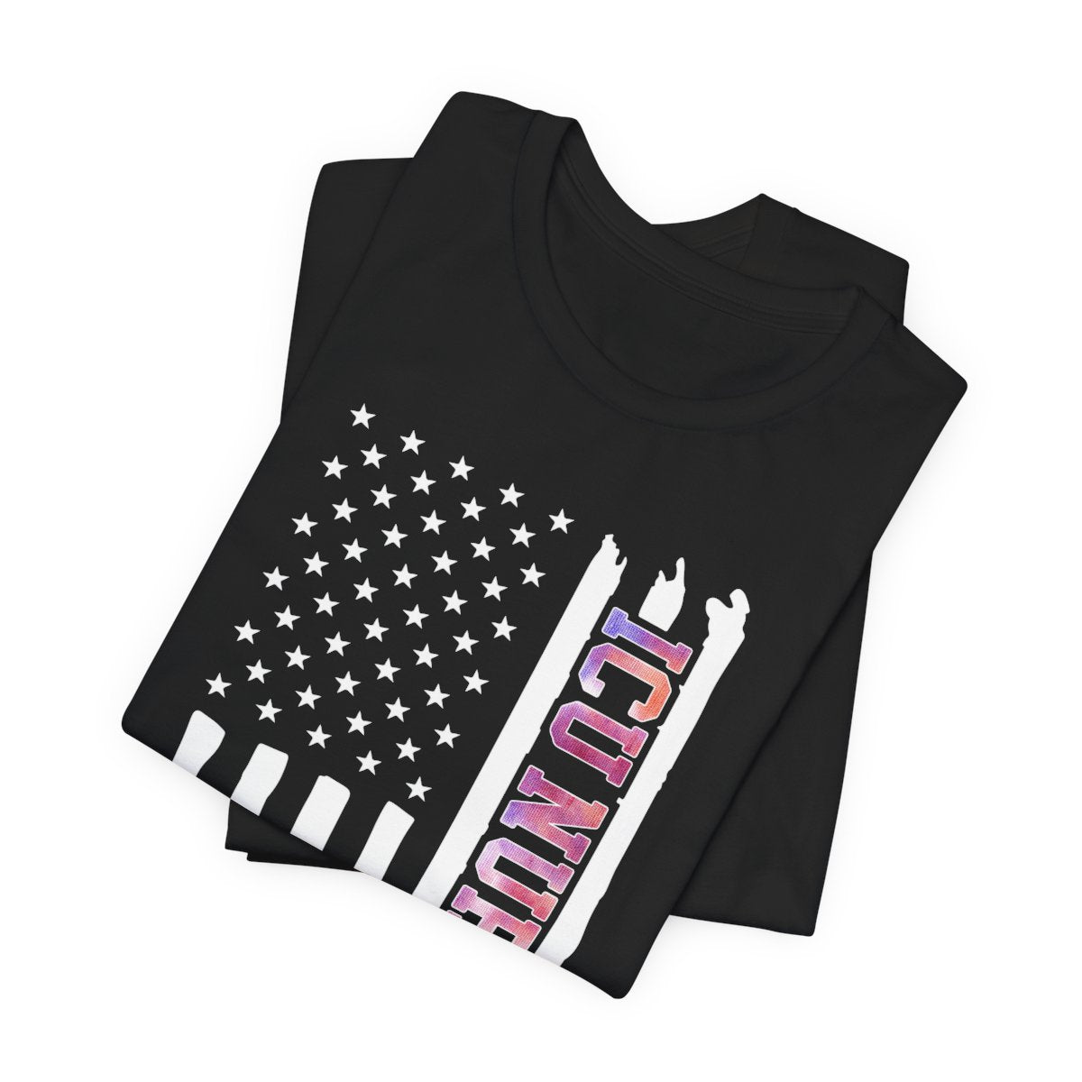 Colorful ICU Nurse U.S Flag Tee