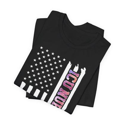 Colorful ICU Nurse U.S Flag Tee