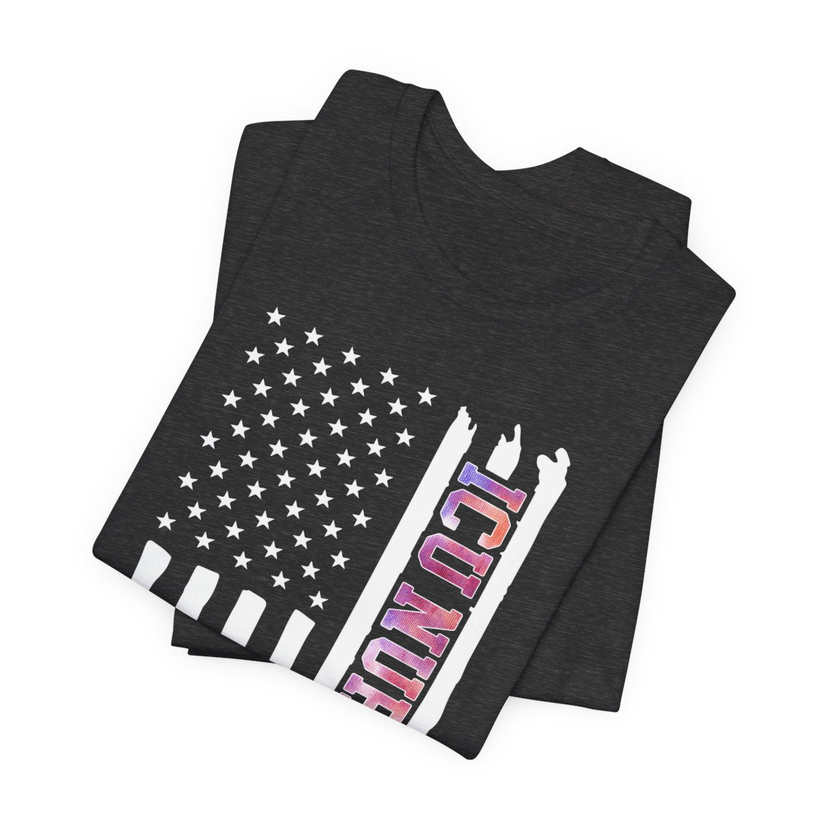 Colorful ICU Nurse U.S Flag Tee