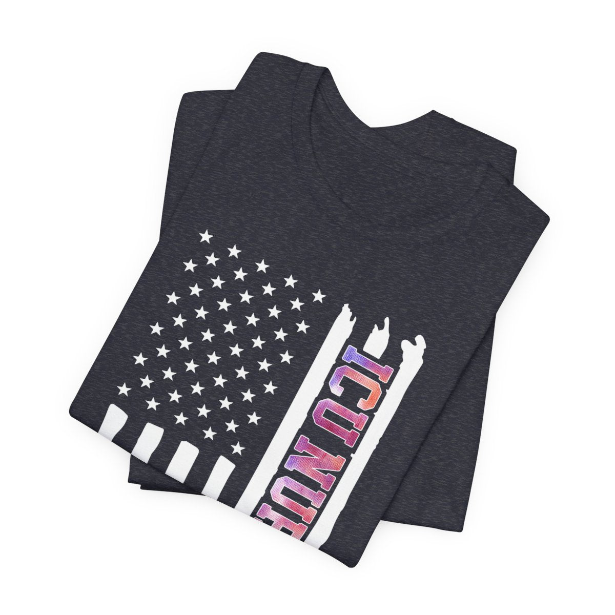 Colorful ICU Nurse U.S Flag Tee