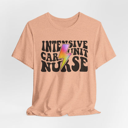 Intensive Care Unit Nurse Rainbow Flash Tee - ICU Shirt