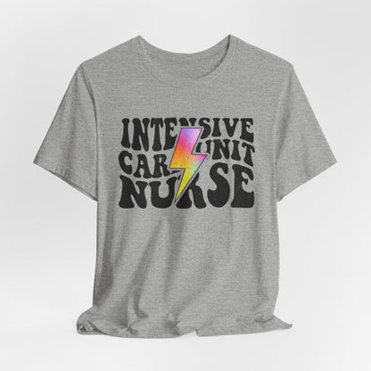 Intensive Care Unit Nurse Rainbow Flash Tee - ICU Shirt