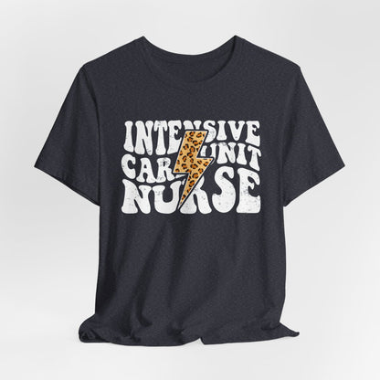 Intensive Care Unit Nurse Cheetah Flash T-Shirt - ICU Tee