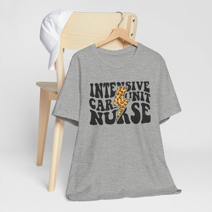Intensive Care Unit Nurse Cheetah Flash T-Shirt - ICU Tee