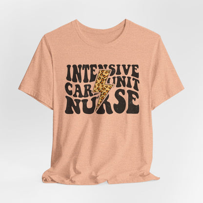 Intensive Care Unit Nurse Cheetah Flash T-Shirt - ICU Tee
