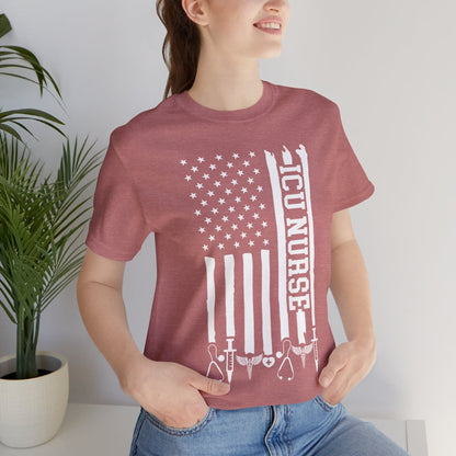 ICU Nurse U.S Flag T-shirt