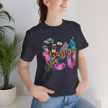 Cheetah ICU Nurse Shirt - Intensive Care Unit Tee