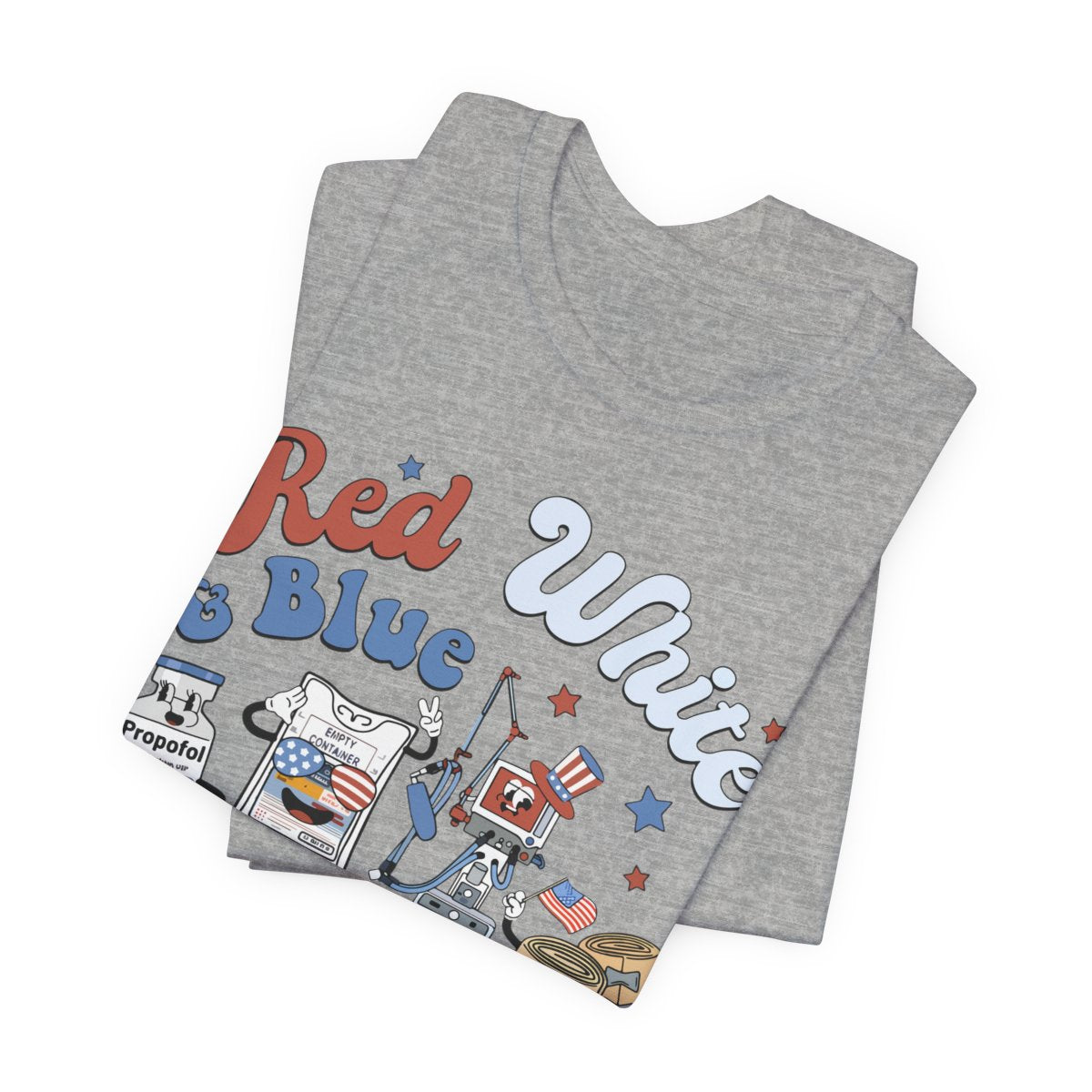 4th July Red White and Blue ICU Crew Shirt - Intensive Care Unit Nurse Tee