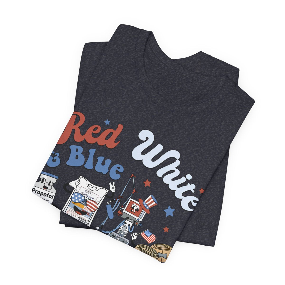 4th July Red White and Blue ICU Crew Shirt - Intensive Care Unit Nurse Tee