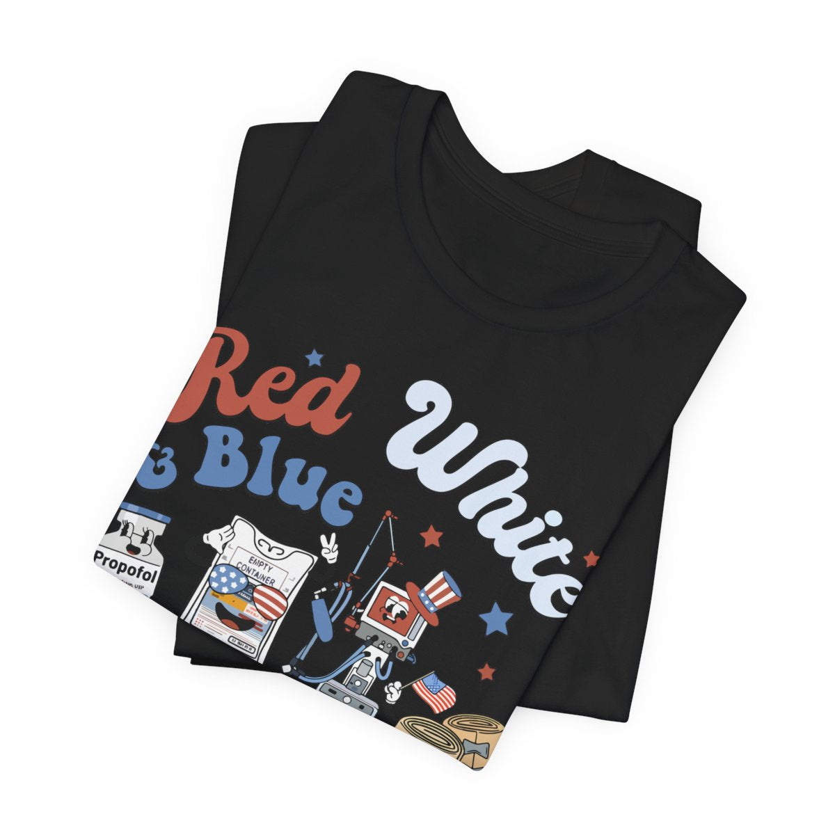 4th July Red White and Blue ICU Crew Shirt - Intensive Care Unit Nurse Tee