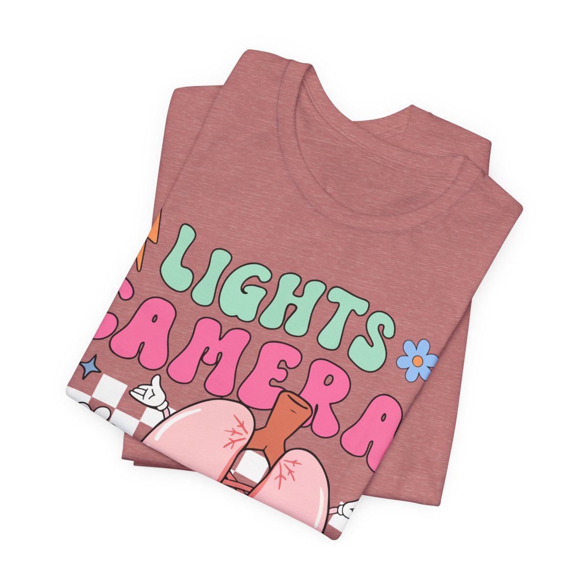 Funny ICU Nurse Tee - Lights Camera Breathe Smile Shirt